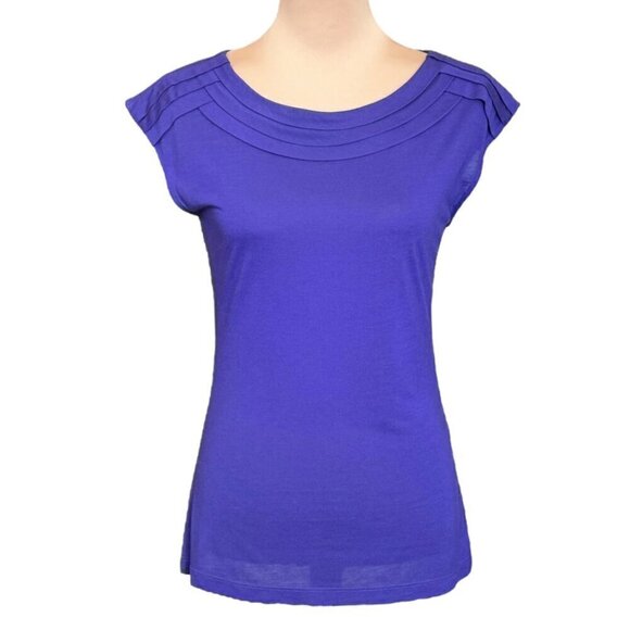 St. Emile Sleeveless Top Sz. 6 Purple Modal Cashmere Blend Ballet Neck Preppy - Picture 1 of 12
